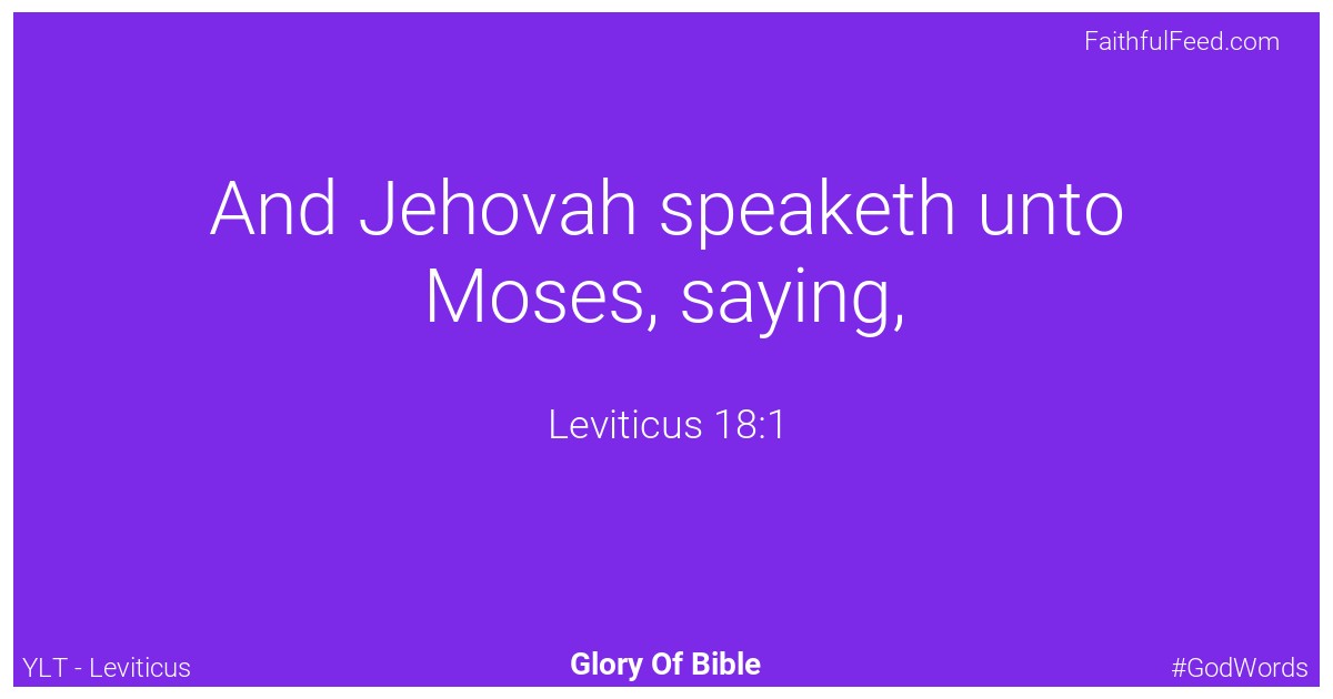 Leviticus 18:1 - Ylt