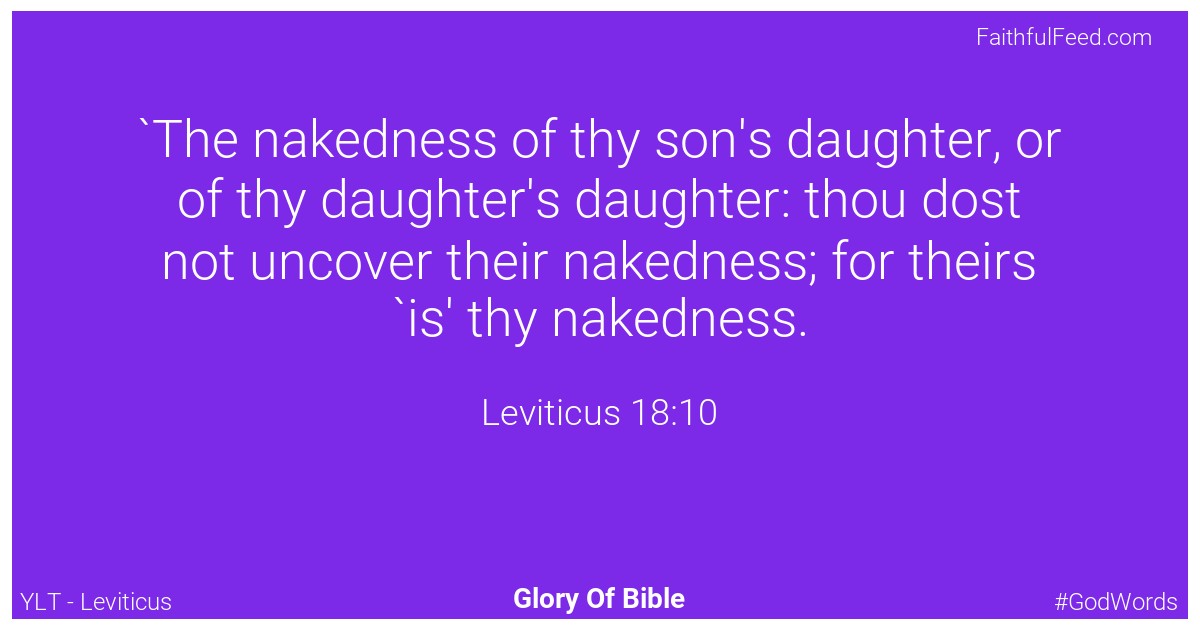 Leviticus 18:10 - Ylt