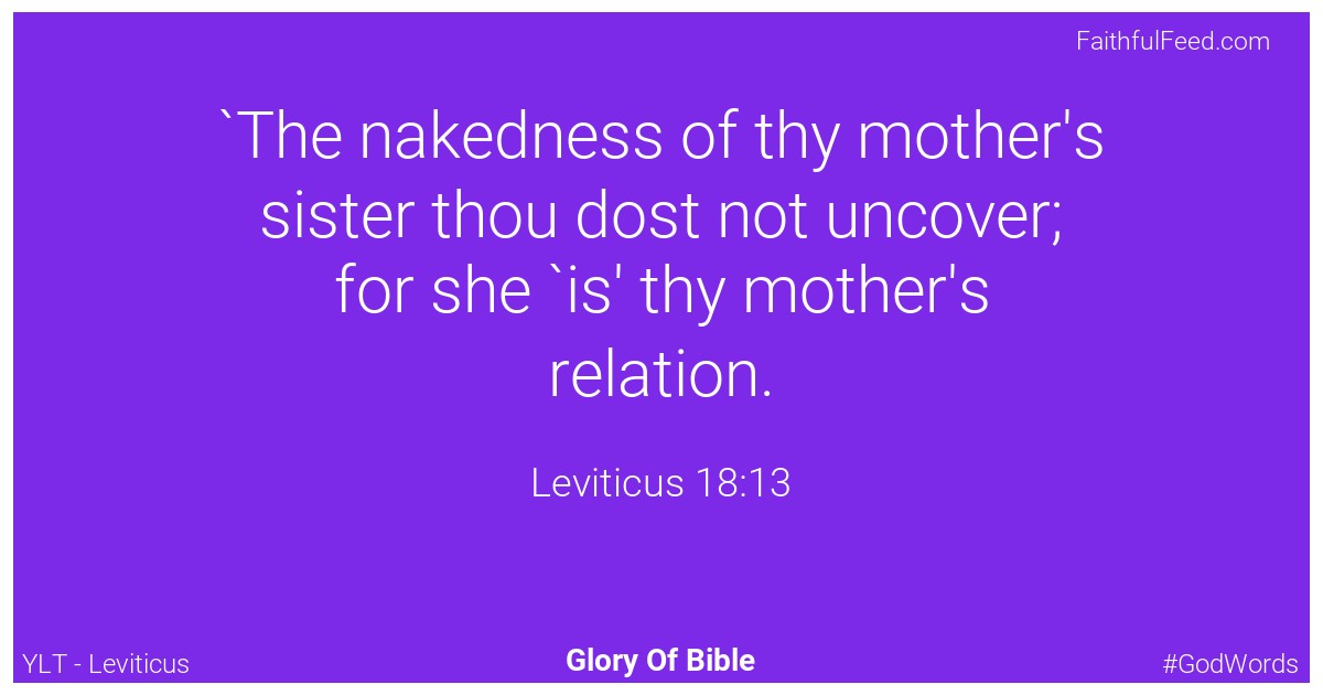 Leviticus 18:13 - Ylt
