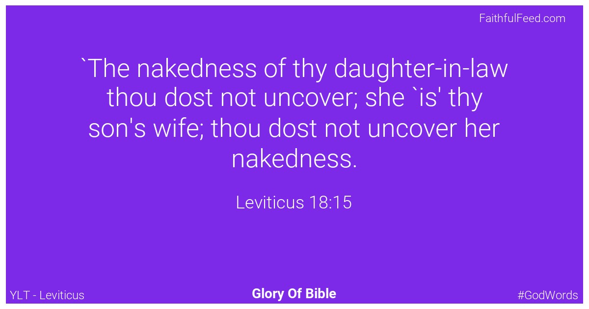 Leviticus 18:15 - Ylt