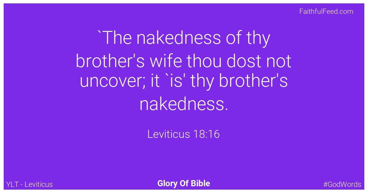 Leviticus 18:16 - Ylt