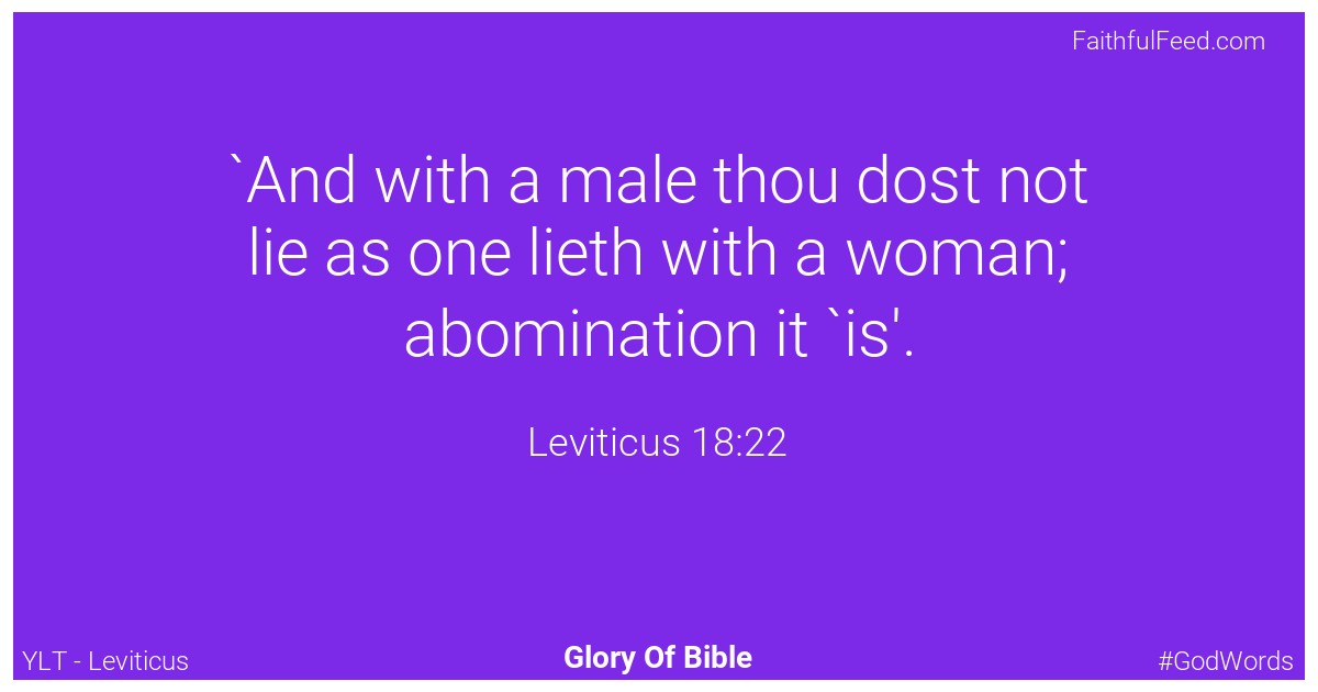 Leviticus 18:22 - Ylt