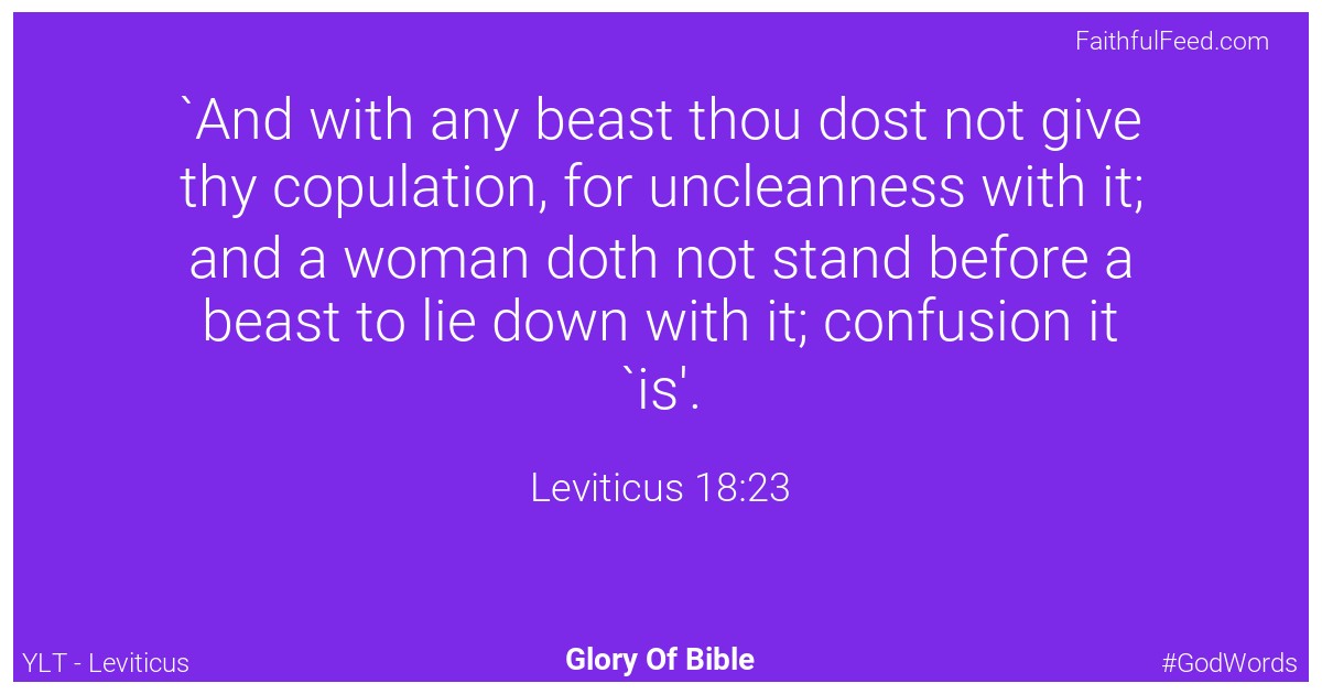 Leviticus 18:23 - Ylt