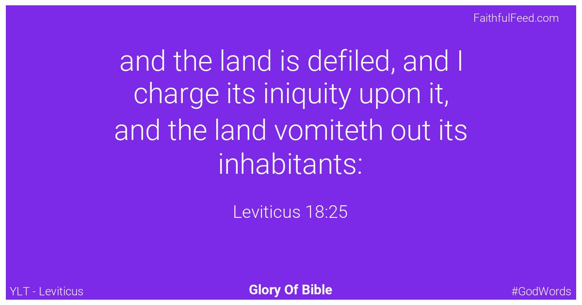 Leviticus 18:25 - Ylt