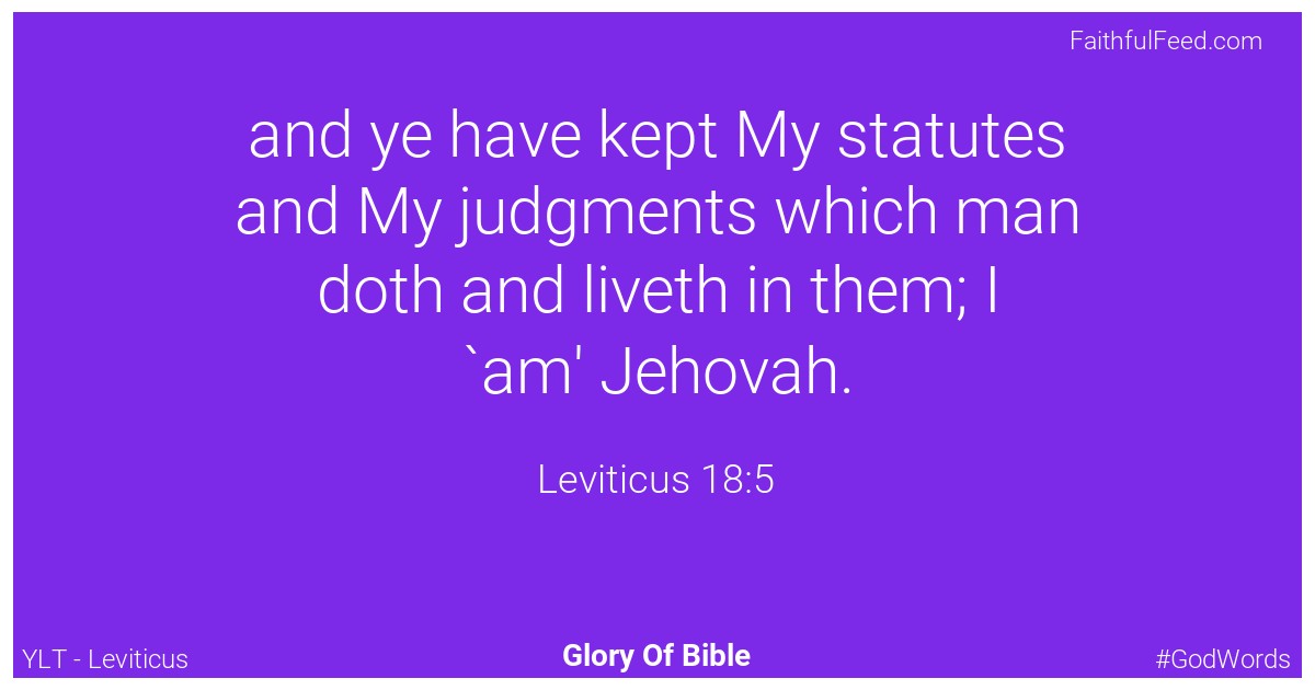 Leviticus 18:5 - Ylt