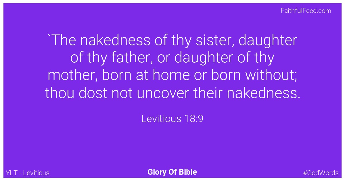 Leviticus 18:9 - Ylt