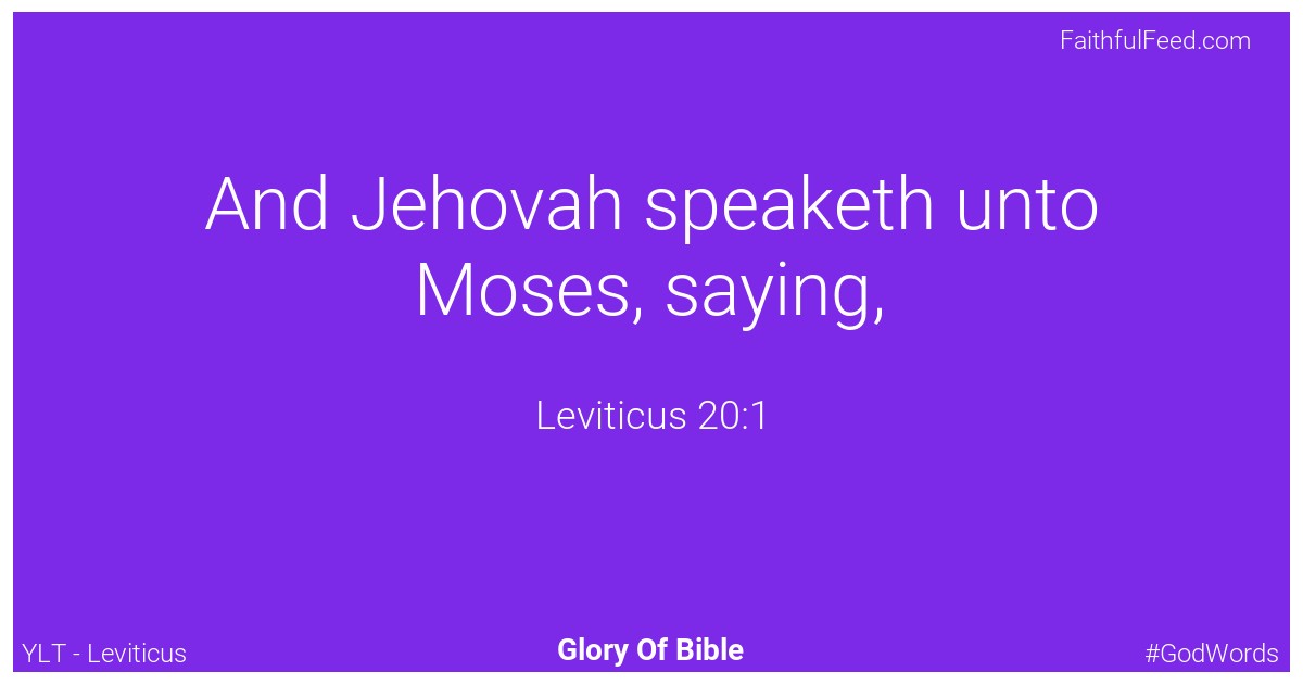 Leviticus 20:1 - Ylt