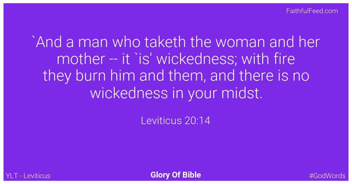 Leviticus 20:14 - Ylt