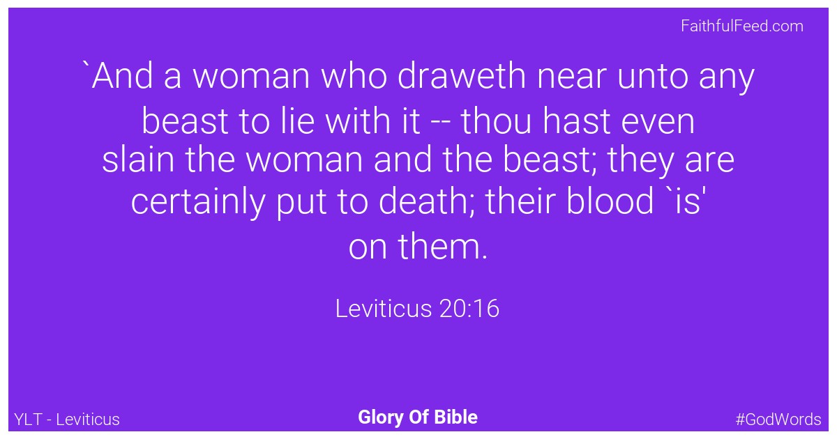 Leviticus 20:16 - Ylt