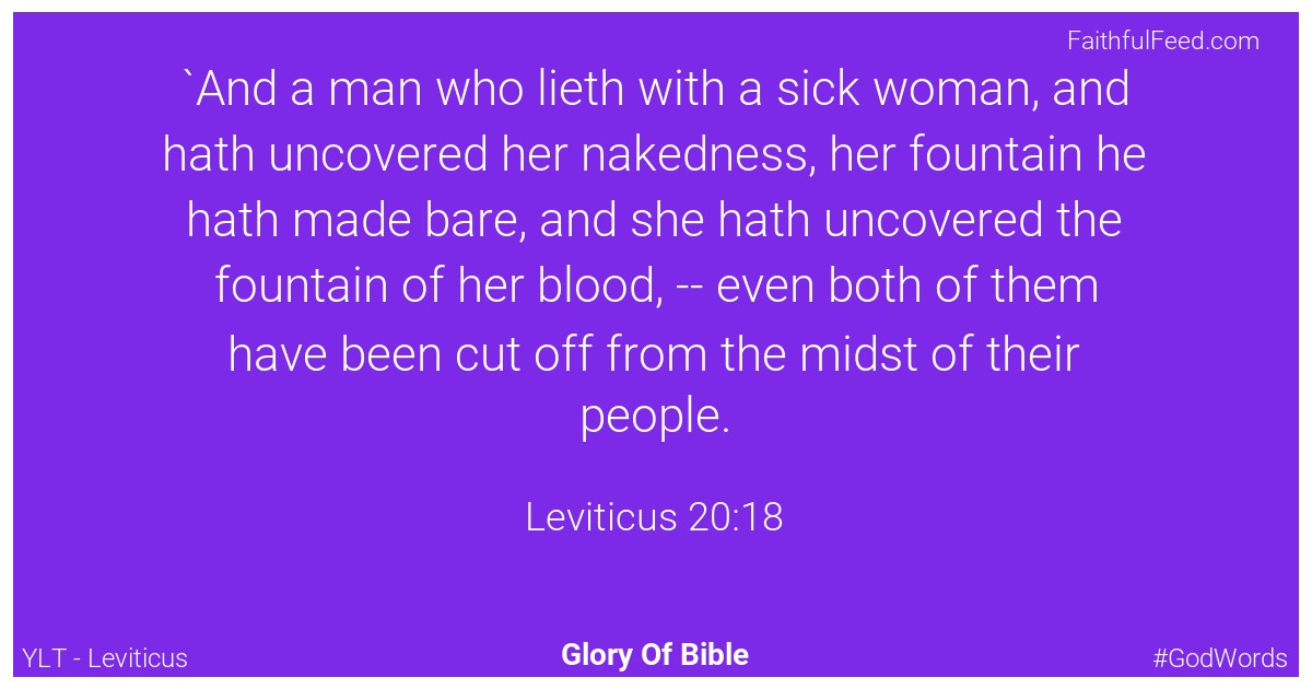 Leviticus 20:18 - Ylt