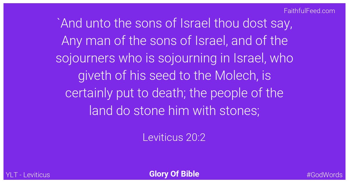 Leviticus 20:2 - Ylt