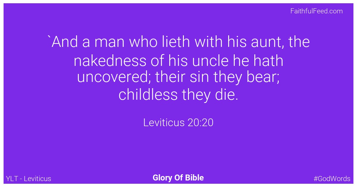 Leviticus 20:20 - Ylt