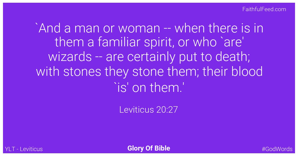 Leviticus 20:27 - Ylt
