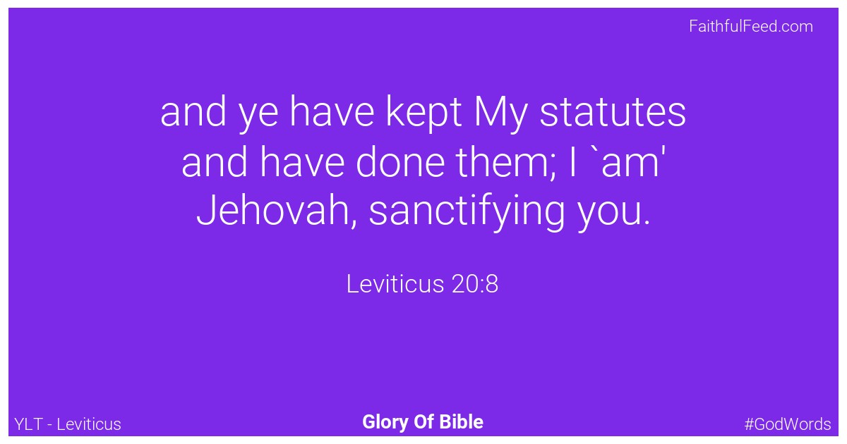 Leviticus 20:8 - Ylt