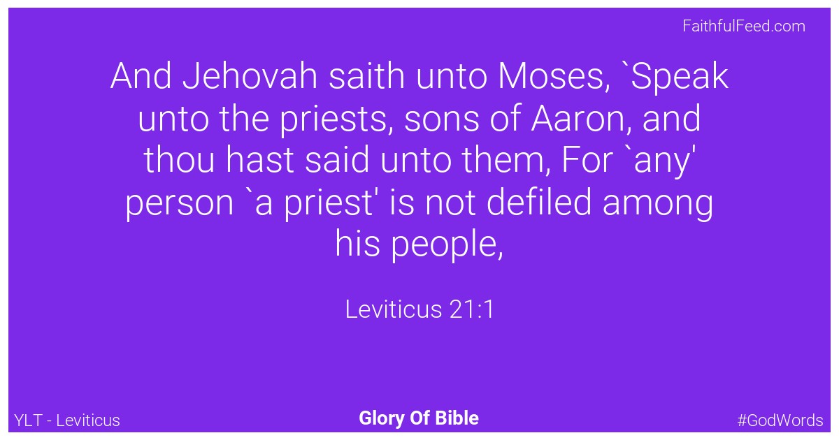 Leviticus 21:1 - Ylt