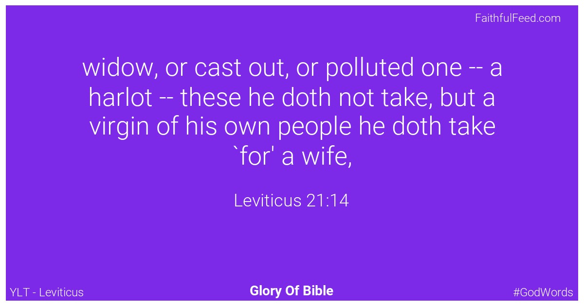 Leviticus 21:14 - Ylt