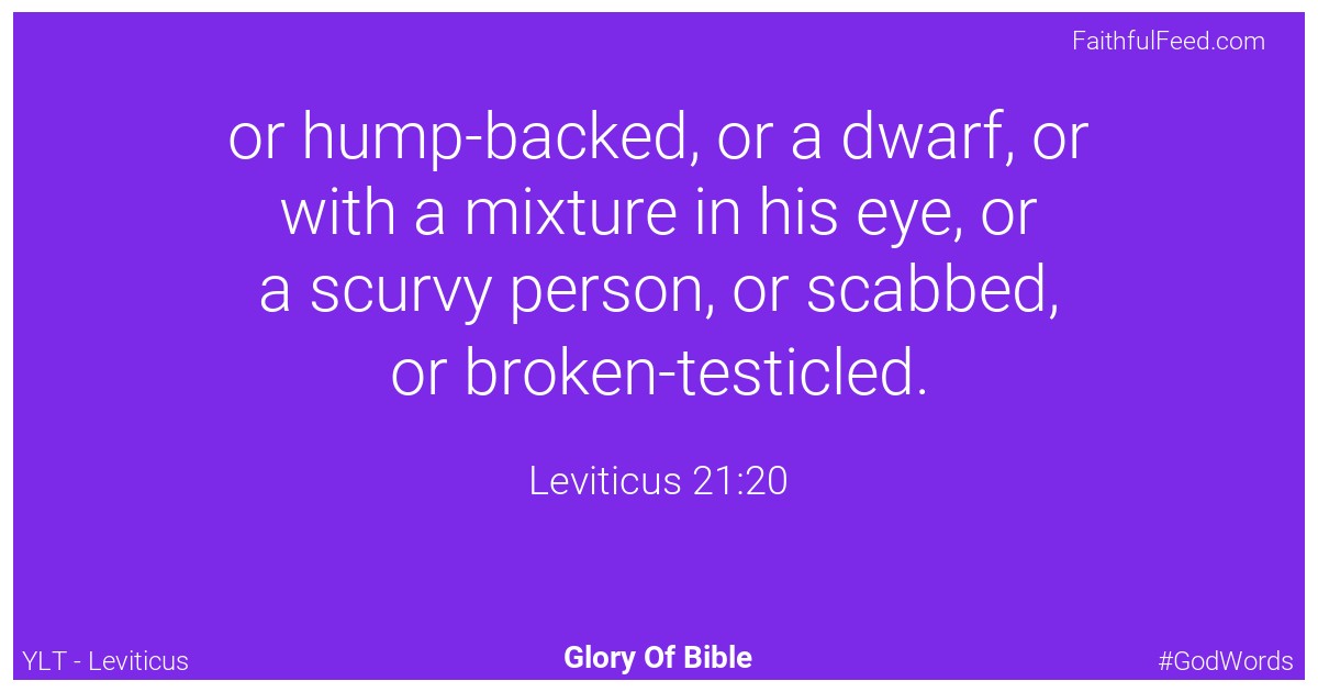 Leviticus 21:20 - Ylt