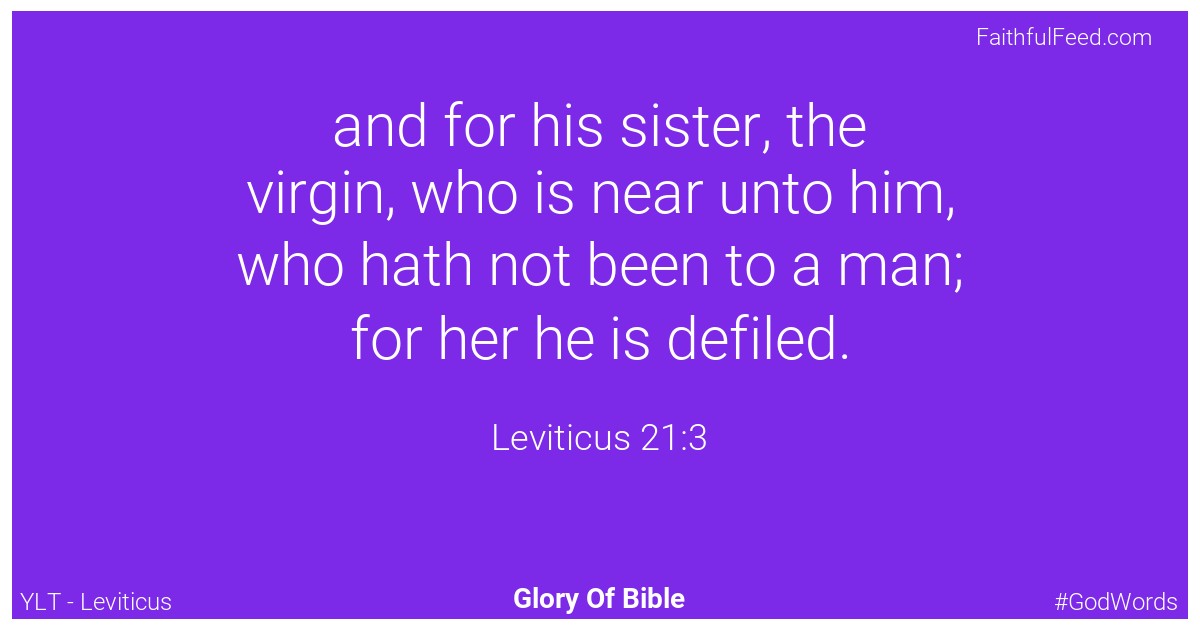 Leviticus 21:3 - Ylt