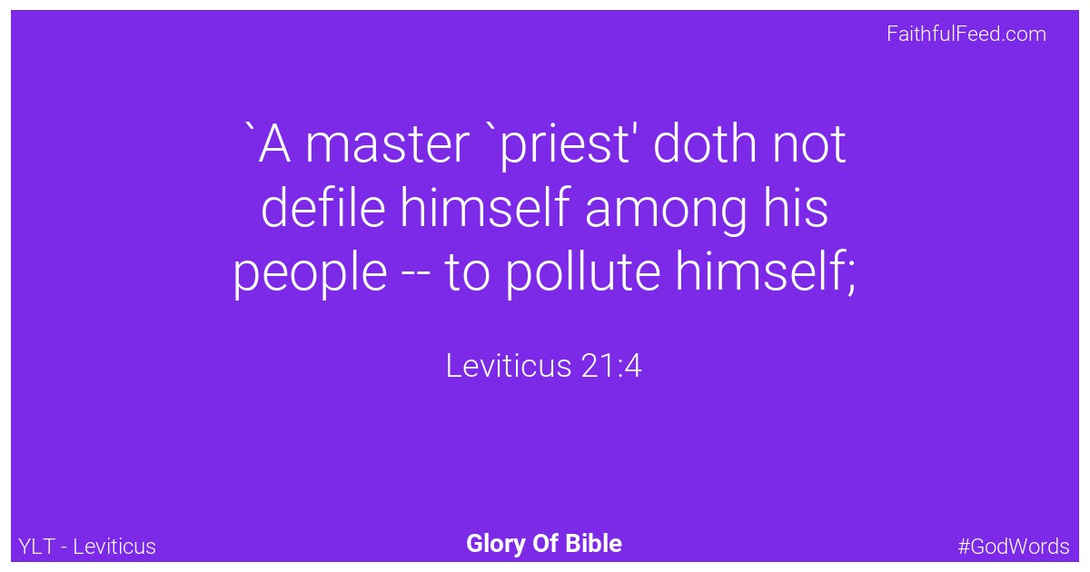 Leviticus 21:4 - Ylt