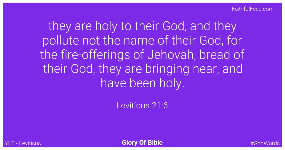 Leviticus 21:6 - Ylt