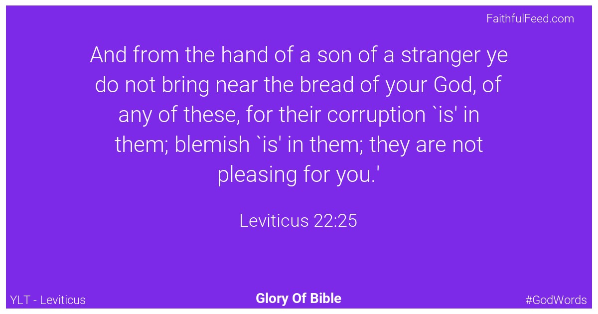 Leviticus 22:25 - Ylt