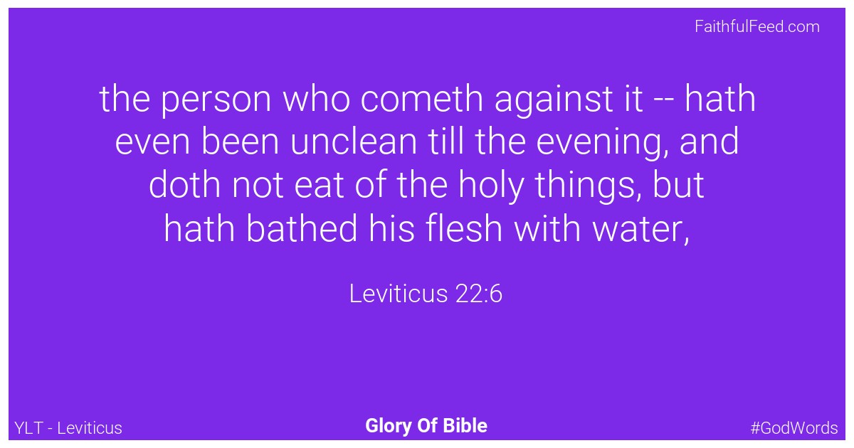Leviticus 22:6 - Ylt