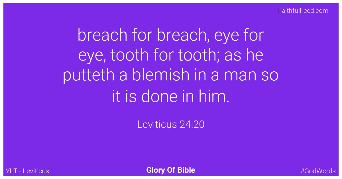 Leviticus 24:20 - Ylt