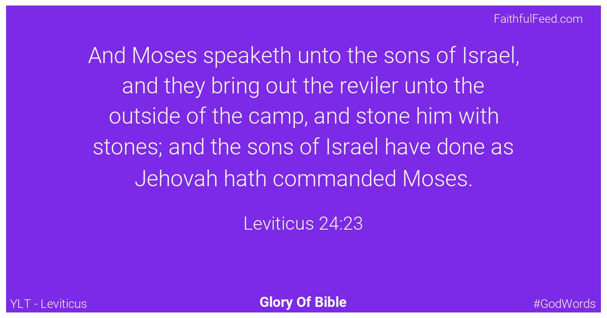 Leviticus 24:23 - Ylt