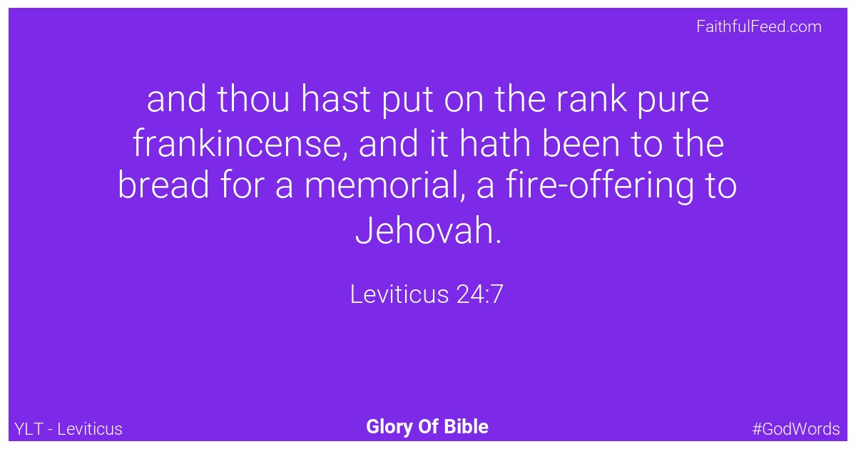 Leviticus 24:7 - Ylt