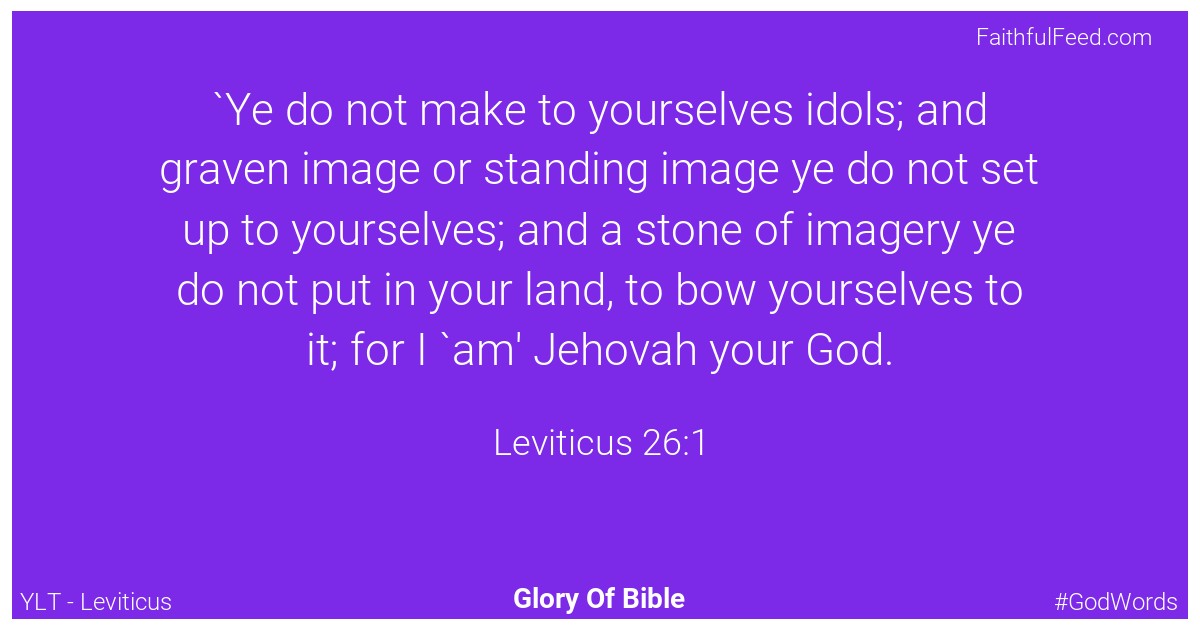 Leviticus 26:1 - Ylt