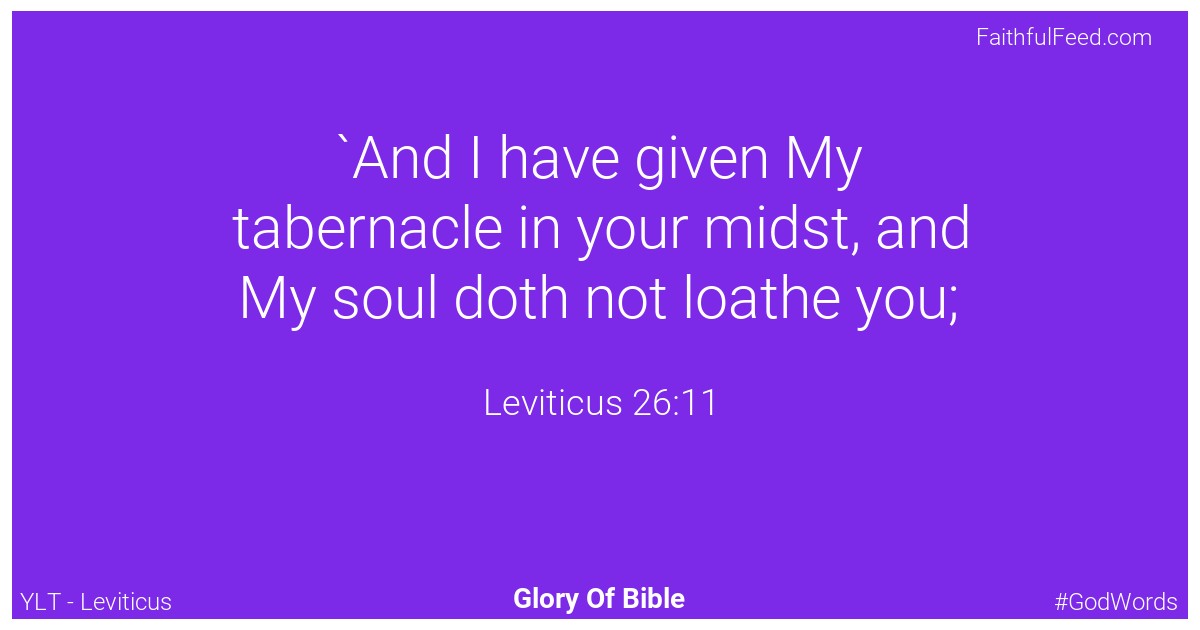 Leviticus 26:11 - Ylt