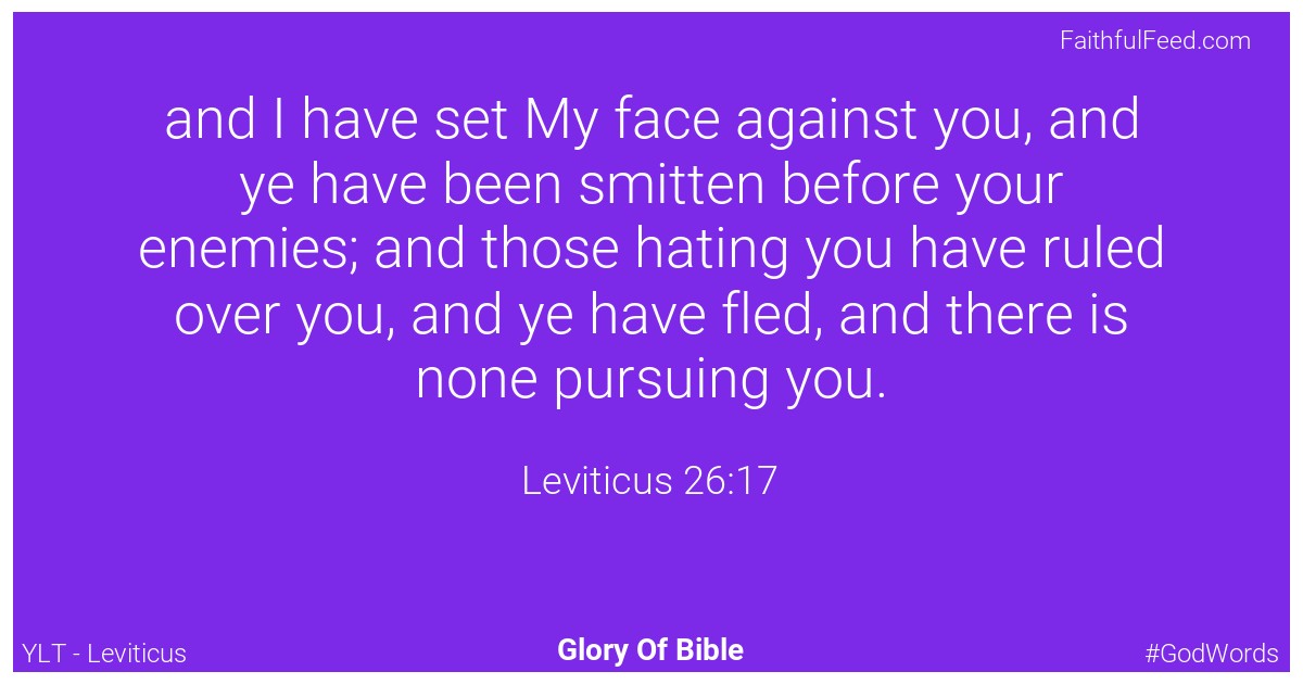 Leviticus 26:17 - Ylt