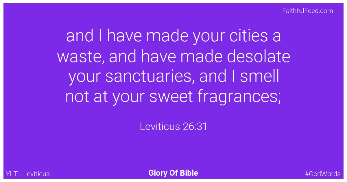 Leviticus 26:31 - Ylt