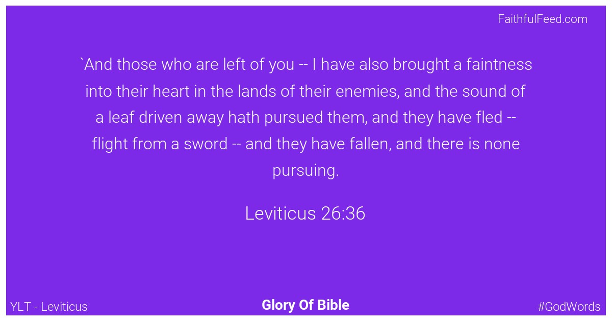 Leviticus 26:36 - Ylt