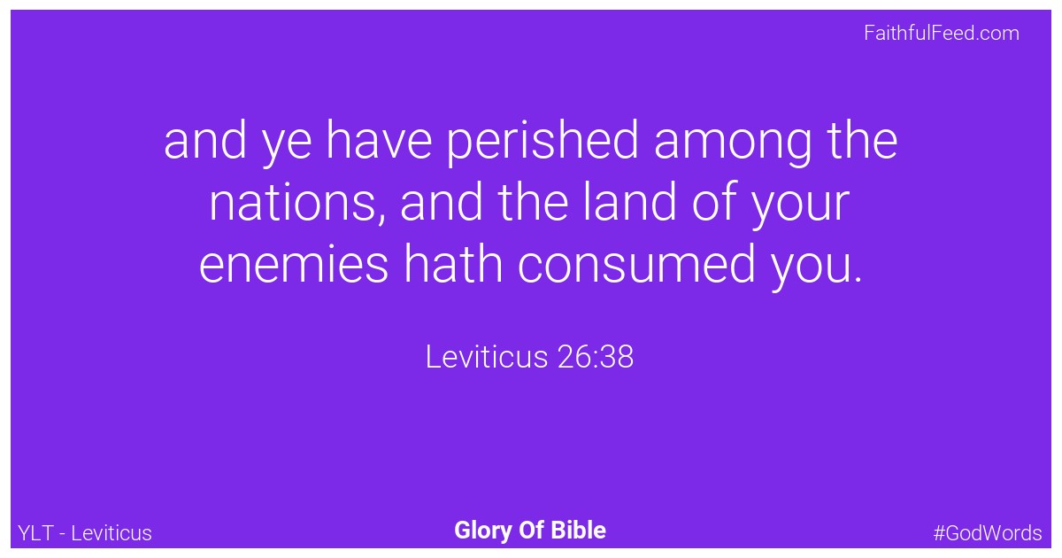 Leviticus 26:38 - Ylt