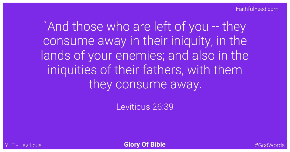 Leviticus 26:39 - Ylt