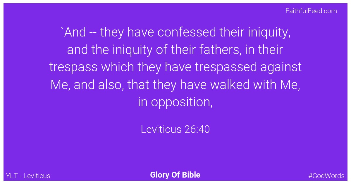 Leviticus 26:40 - Ylt