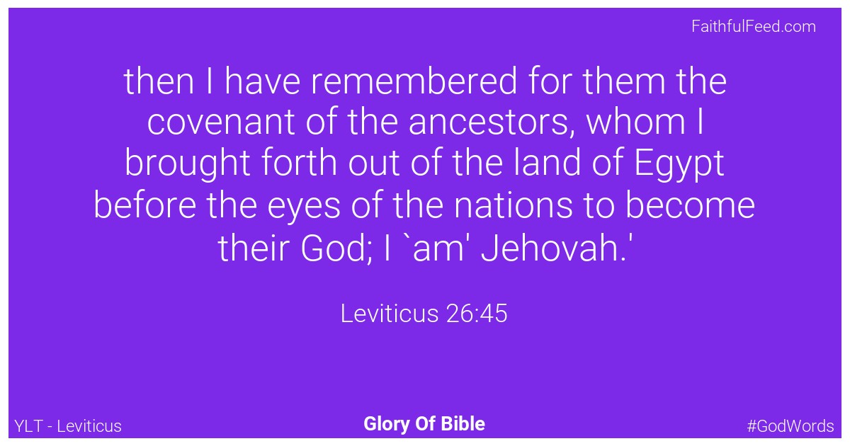 Leviticus 26:45 - Ylt