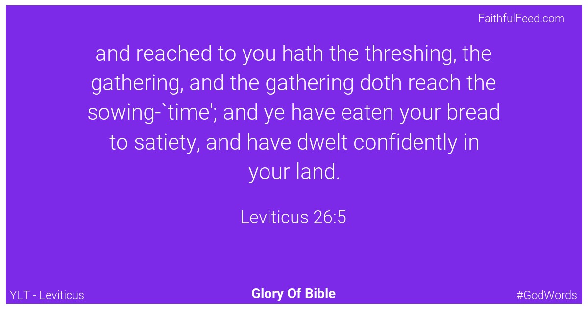 Leviticus 26:5 - Ylt