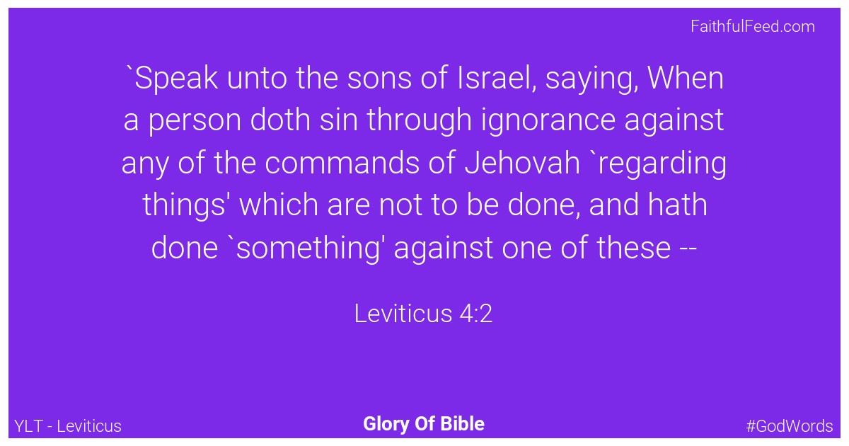 Leviticus 4:2 - Ylt
