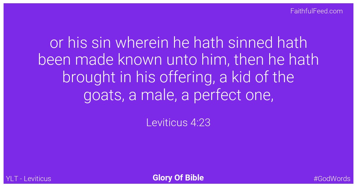 Leviticus 4:23 - Ylt