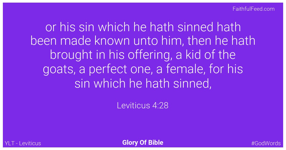 Leviticus 4:28 - Ylt