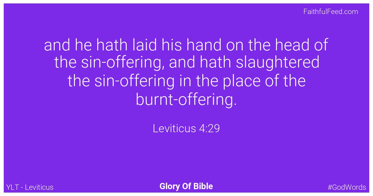 Leviticus 4:29 - Ylt