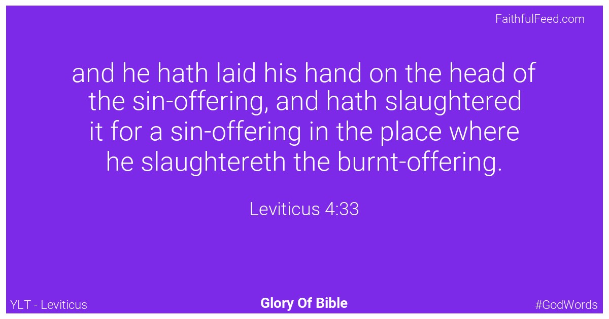 Leviticus 4:33 - Ylt