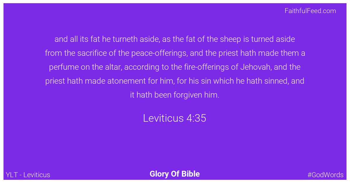 Leviticus 4:35 - Ylt