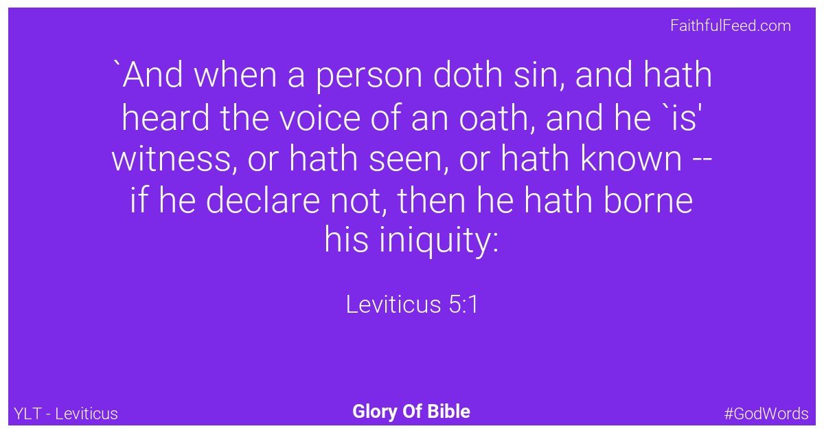 Leviticus 5:1 - Ylt