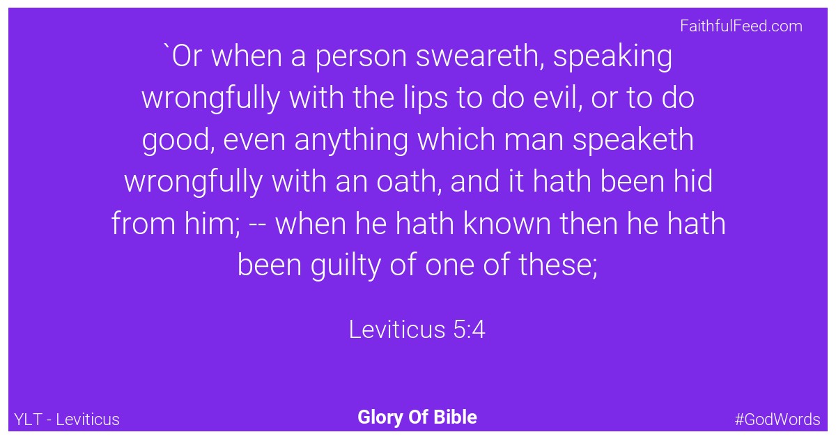 Leviticus 5:4 - Ylt