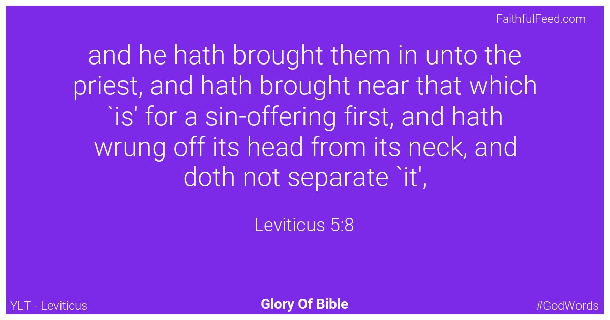 Leviticus 5:8 - Ylt
