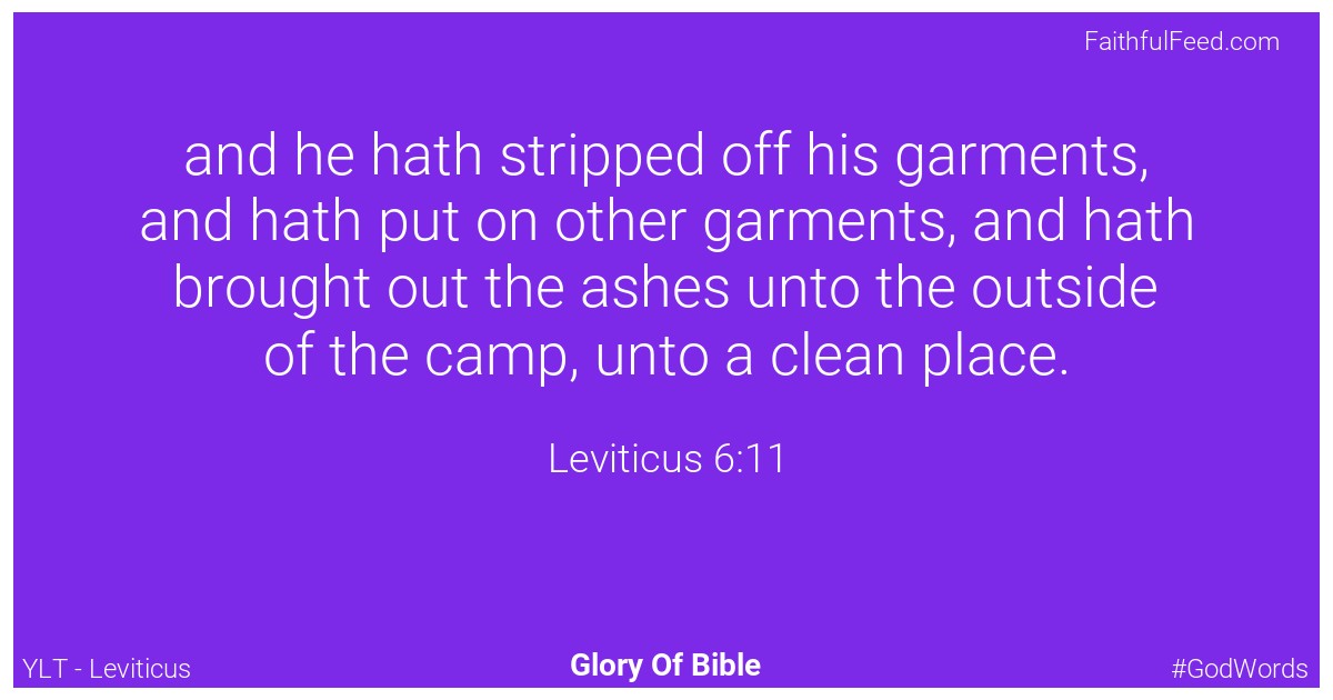 Leviticus 6:11 - Ylt