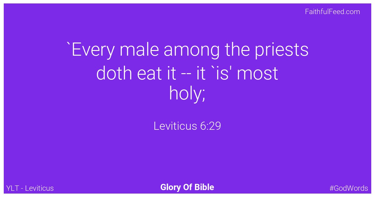 Leviticus 6:29 - Ylt